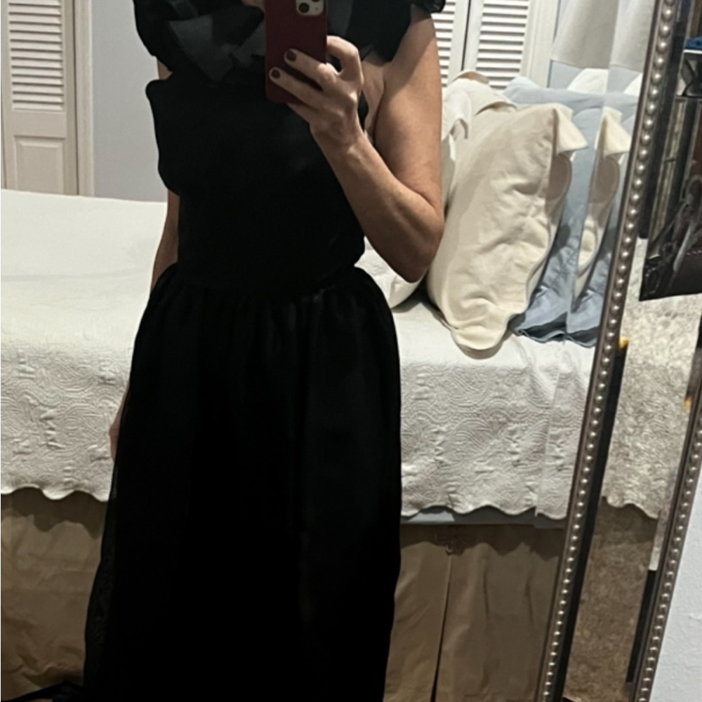Oscar de la Renta Black Midi Dress